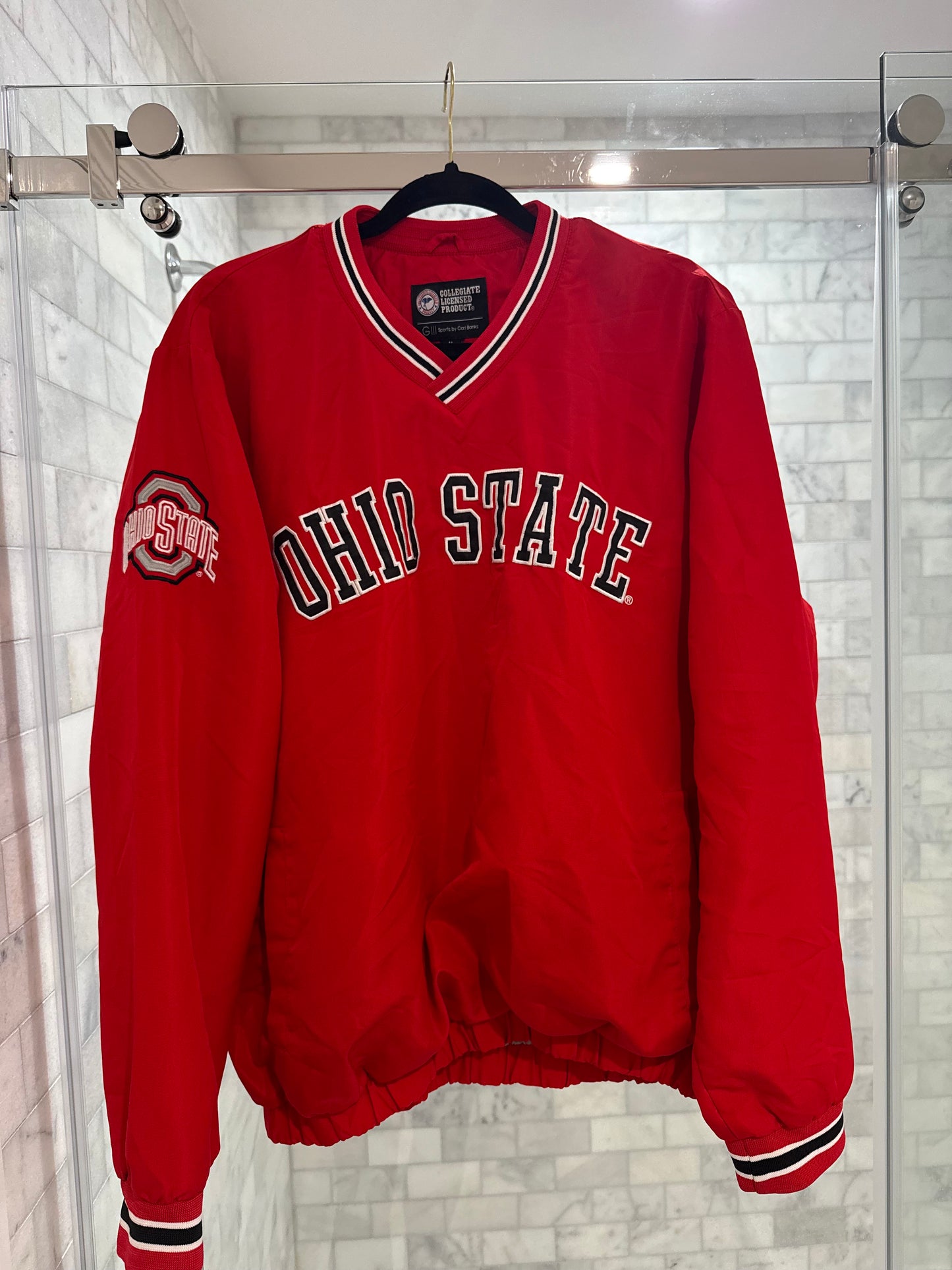 Red Spellout Windbreaker