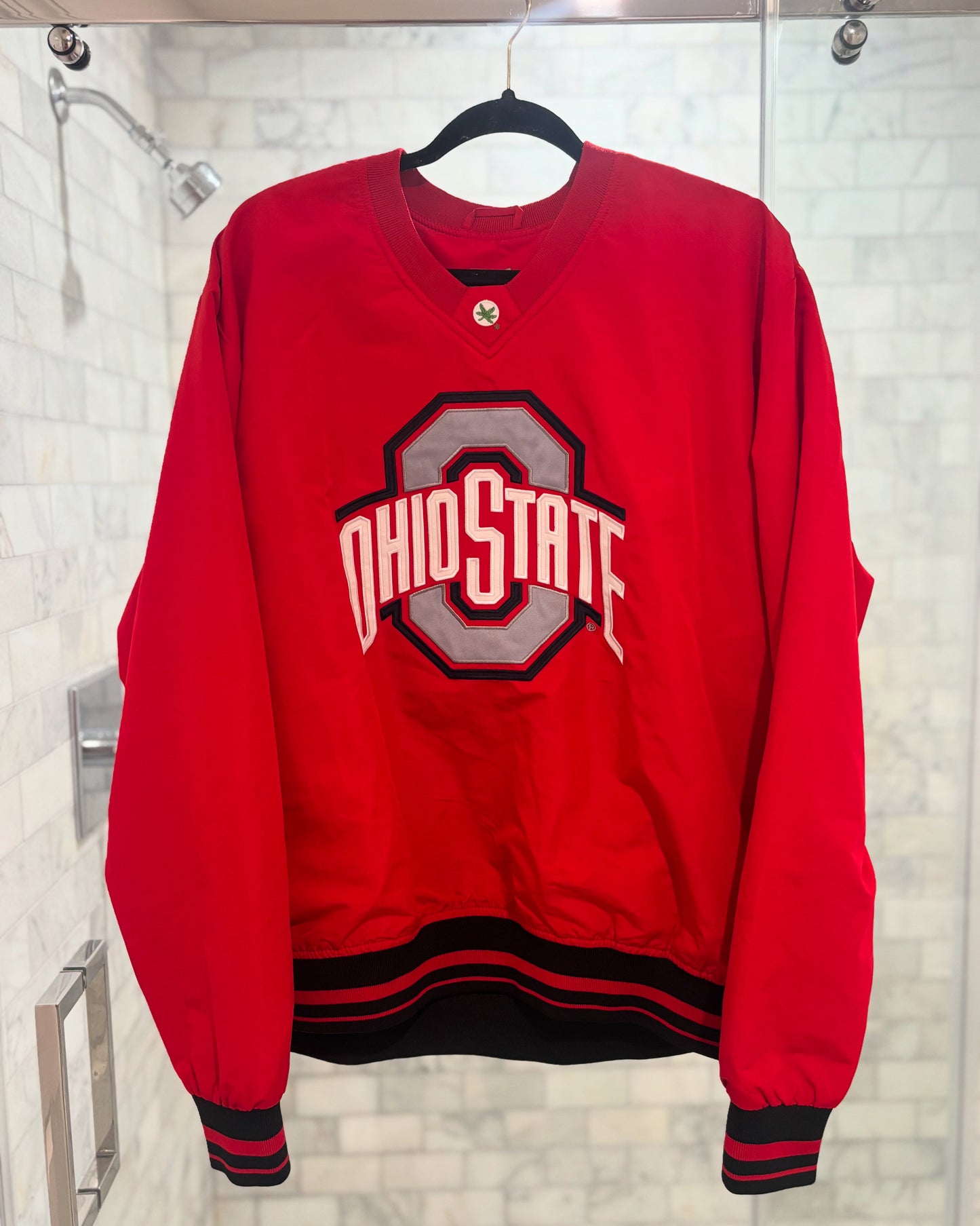 Red Crewneck Windbreaker