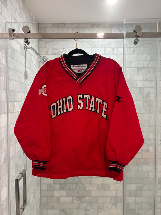 Red Spellout Crewneck Windbreaker
