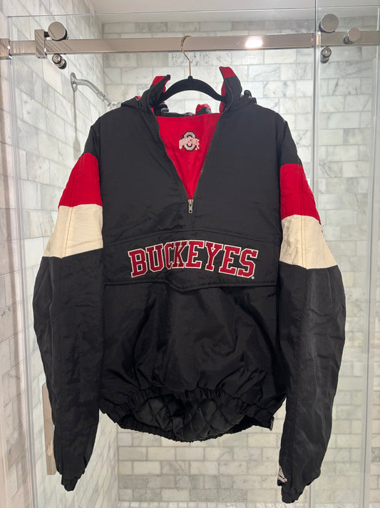 Black Puffer Quarter-zip Jacket