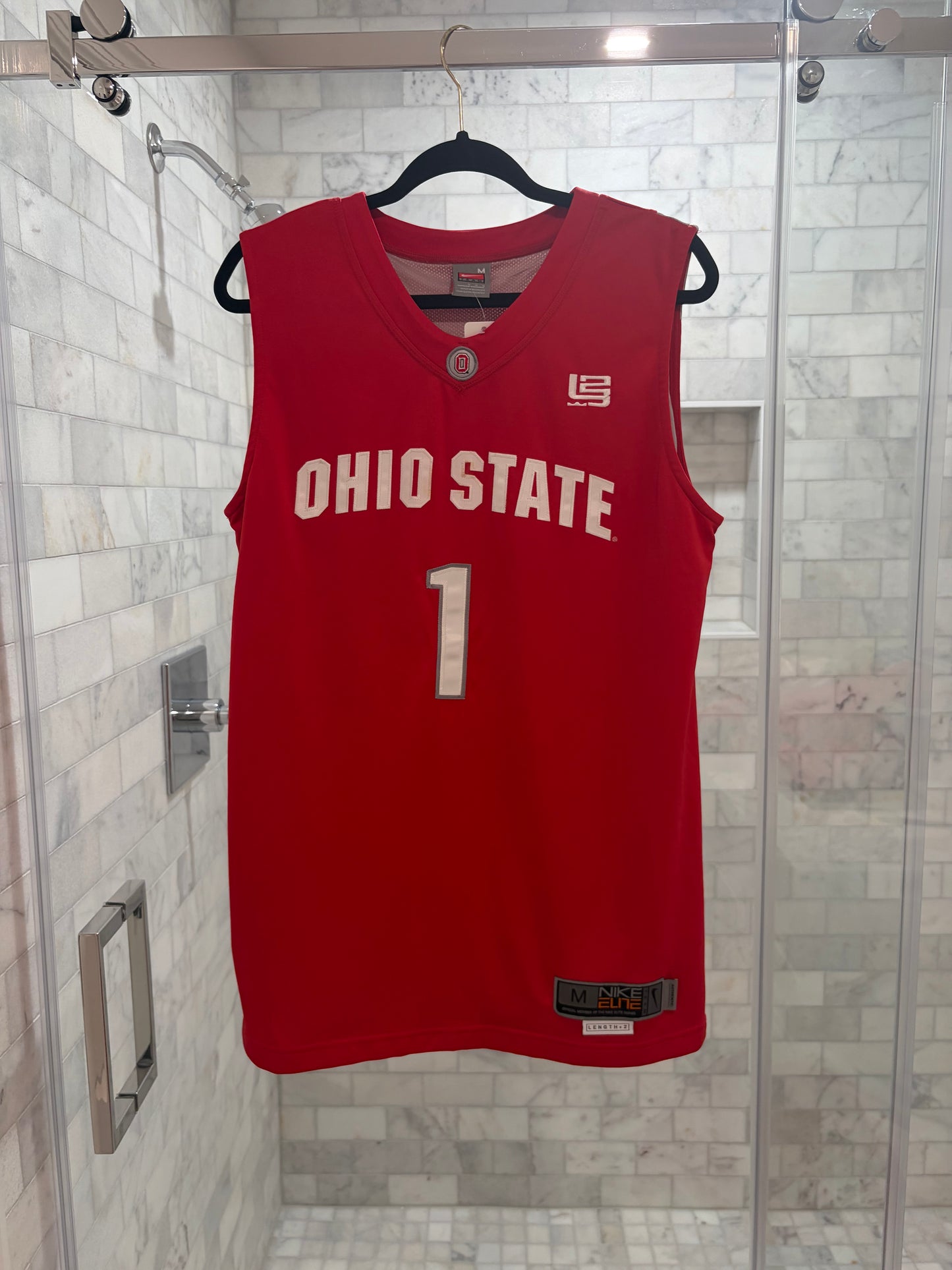 Red Spellout Basketball Jersey