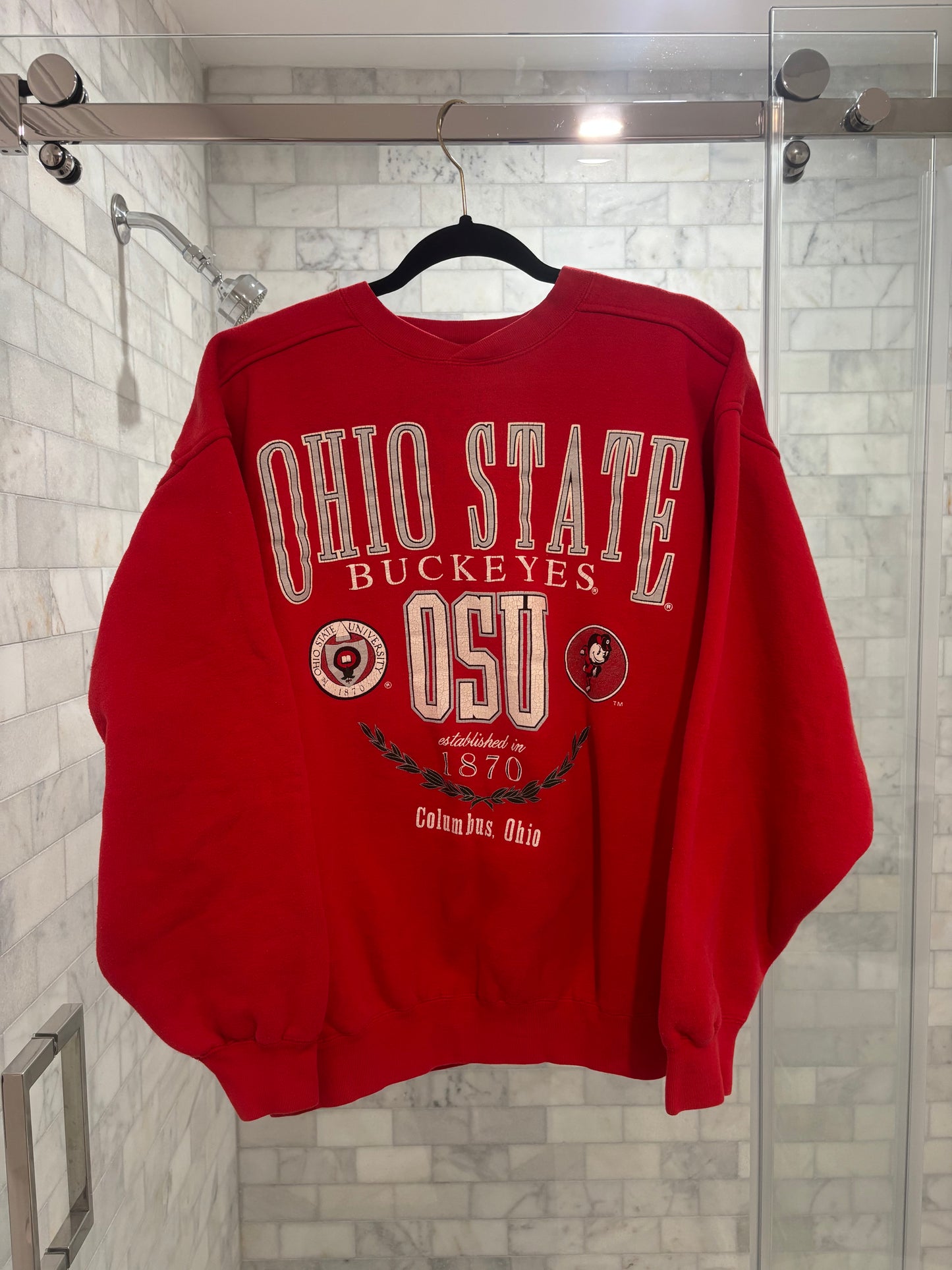 Red Graphic Crewneck