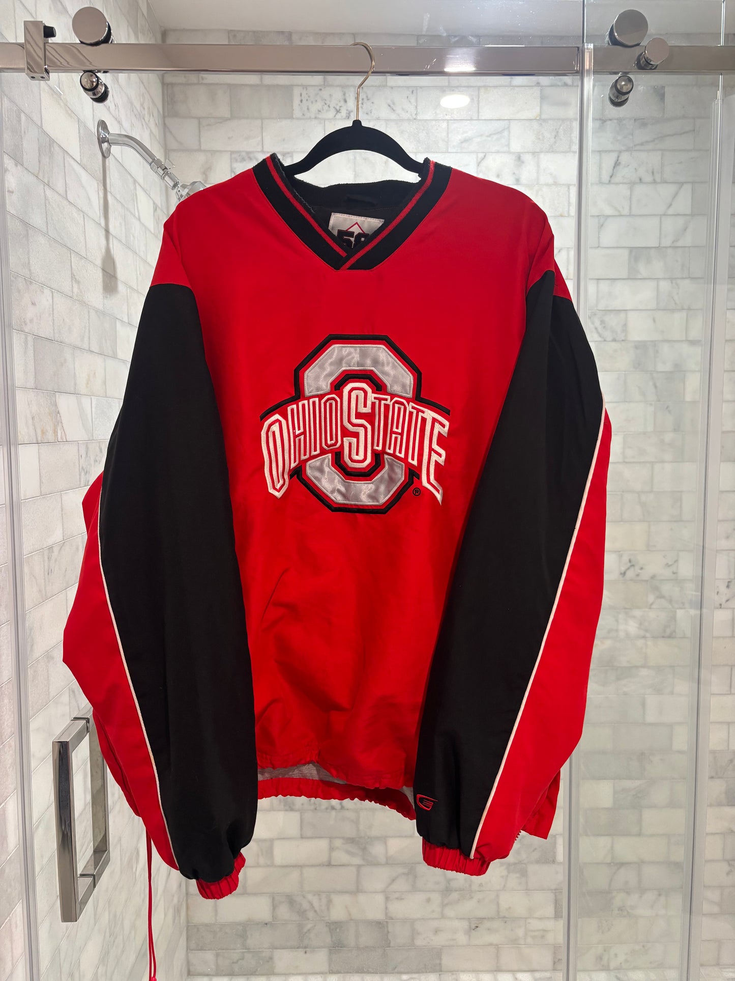 Red Logo Windbreaker Crewneck