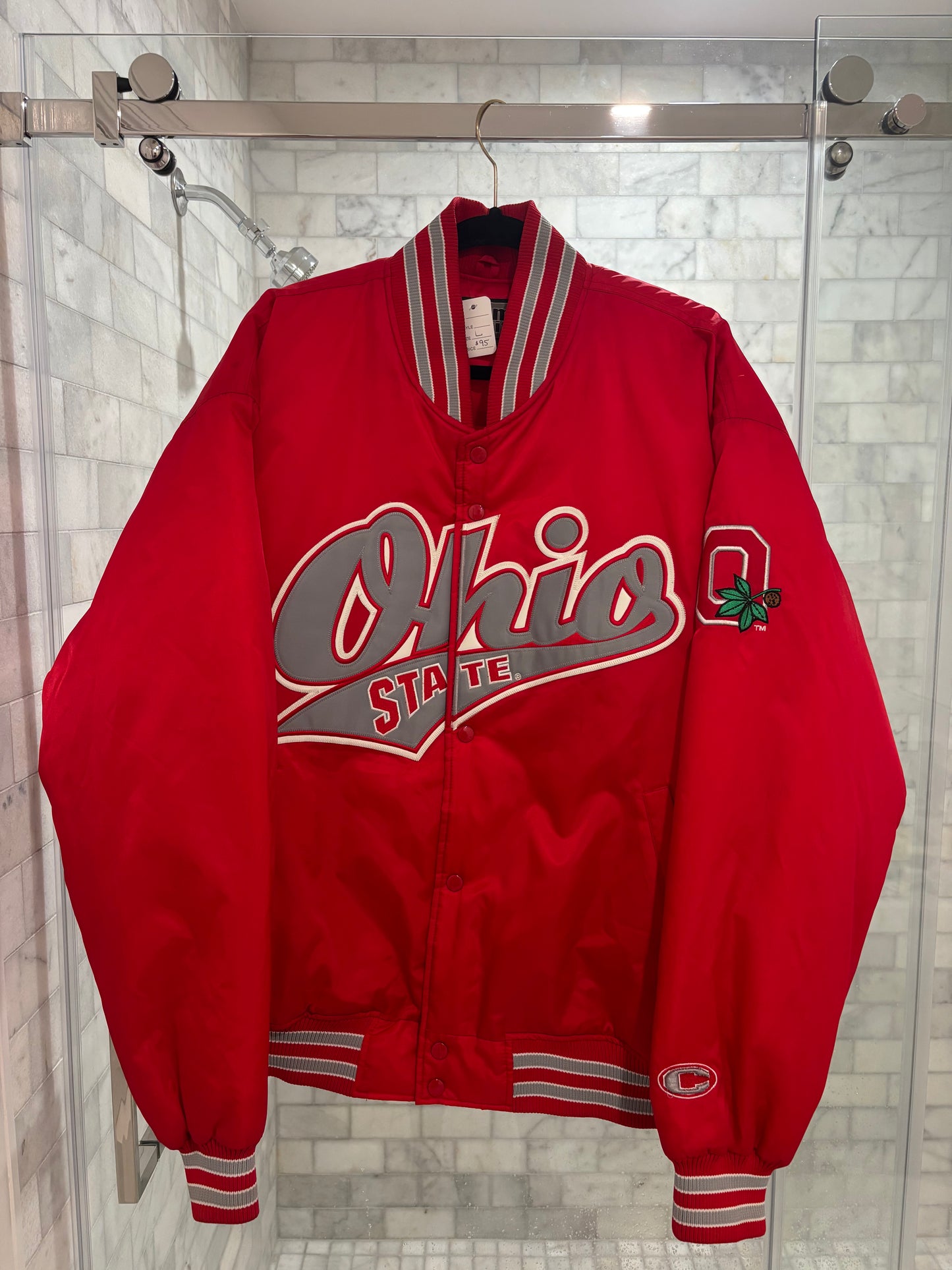 Red Embroidered Button Up Jacket
